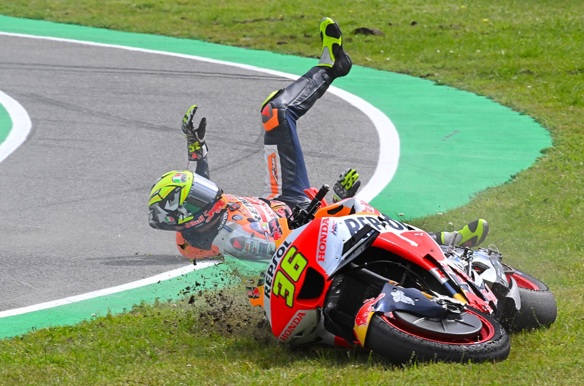 Accidente de Joan Mir, Honda, MotoGP