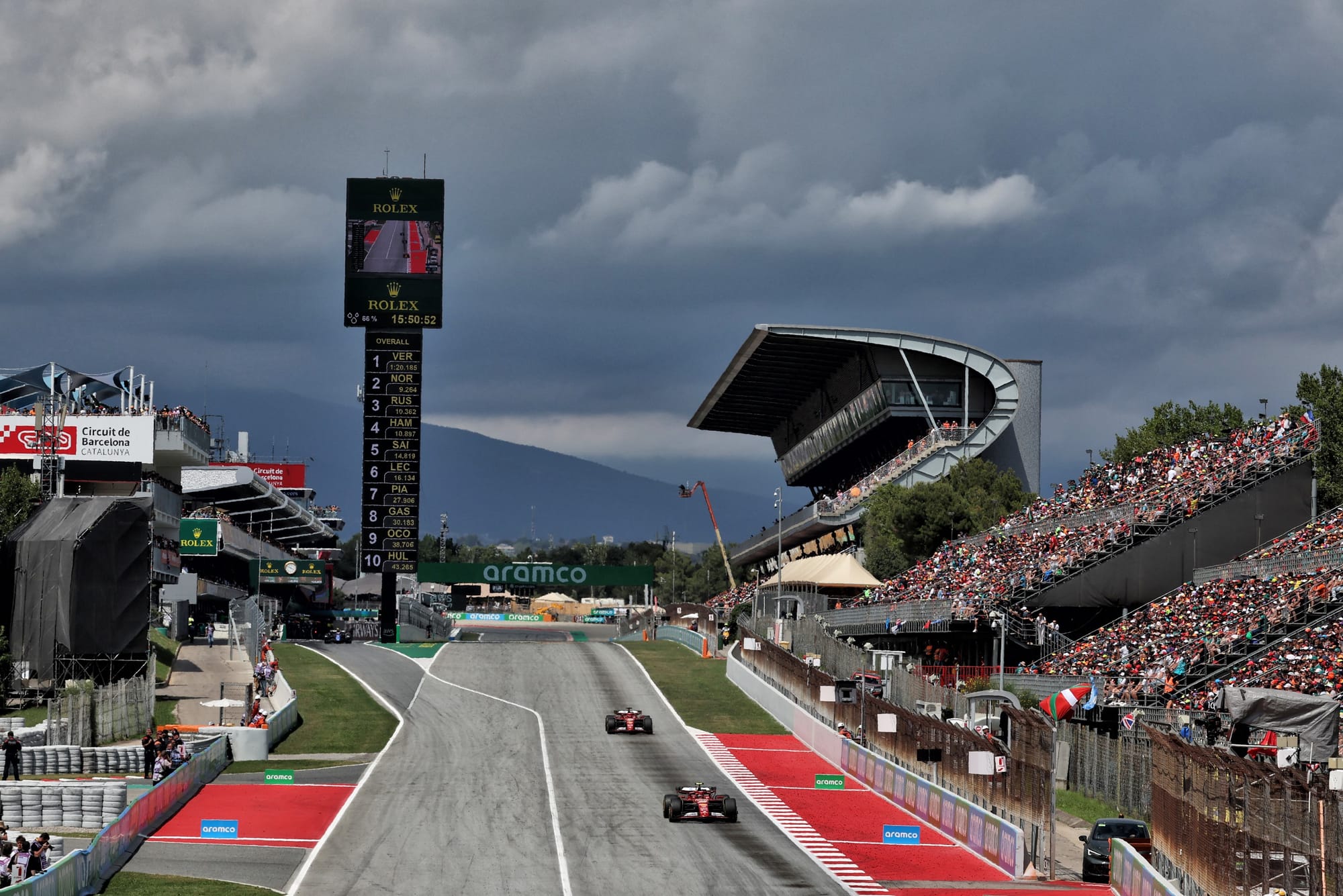 Carlos Sainz and Charles Leclerc, Ferrari, F1, Spanish GP