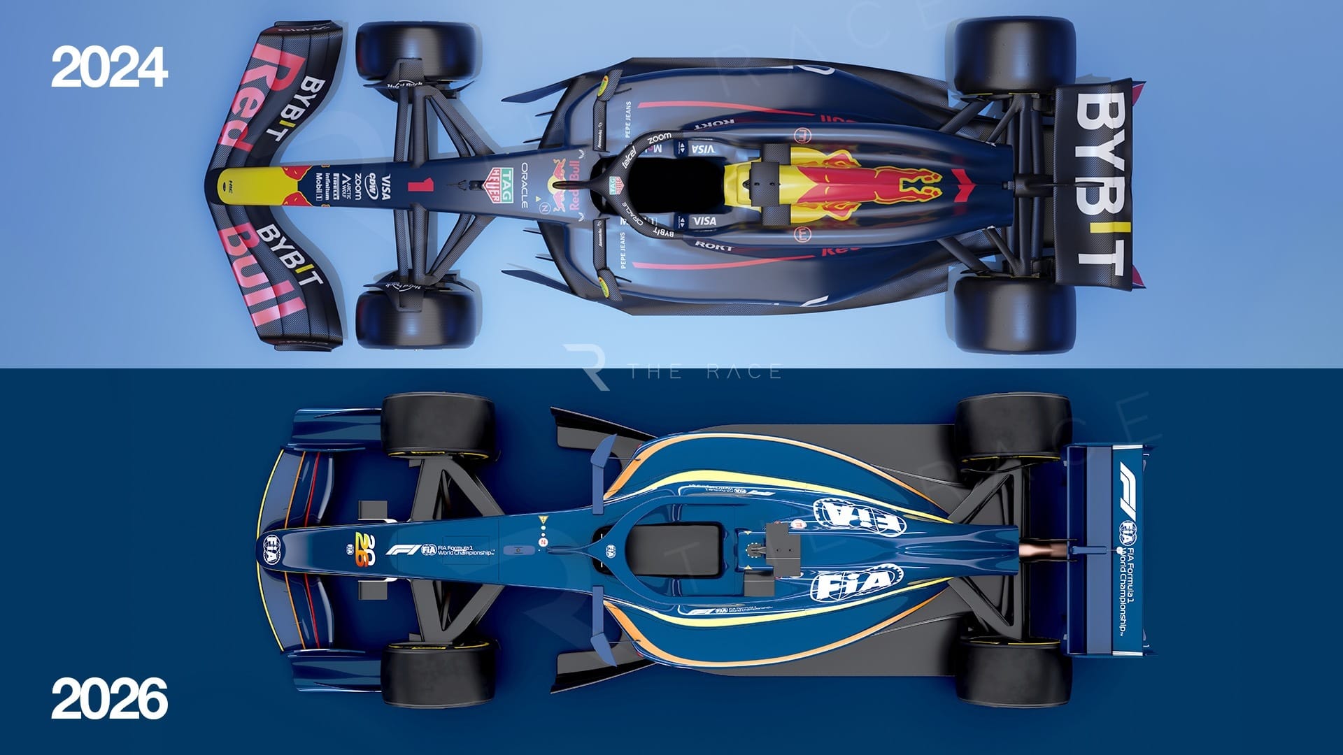 Comparison of Formula 1 cars 2024 and 2026