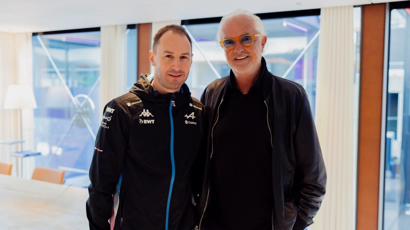 Oliver Ochs and Flavio Briatore, Alpine, Formula 1