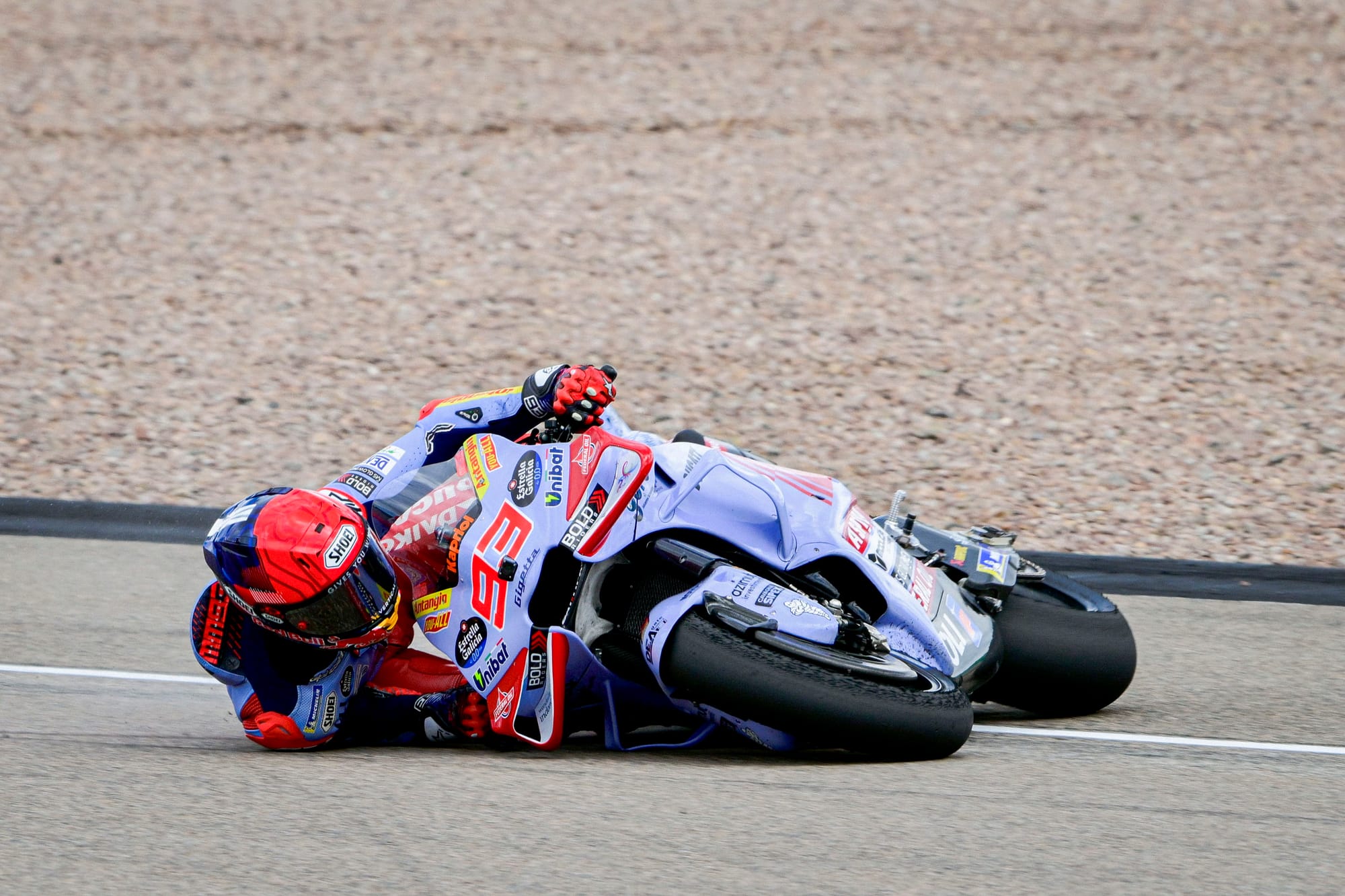 Marc Marquez accident, Gresini Ducati, MotoGP