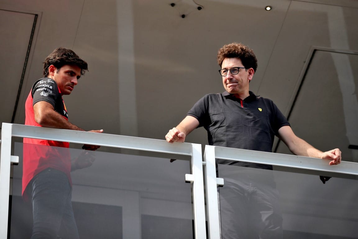 Carlos Sainz and Mattia Binotto, Ferrari, F1