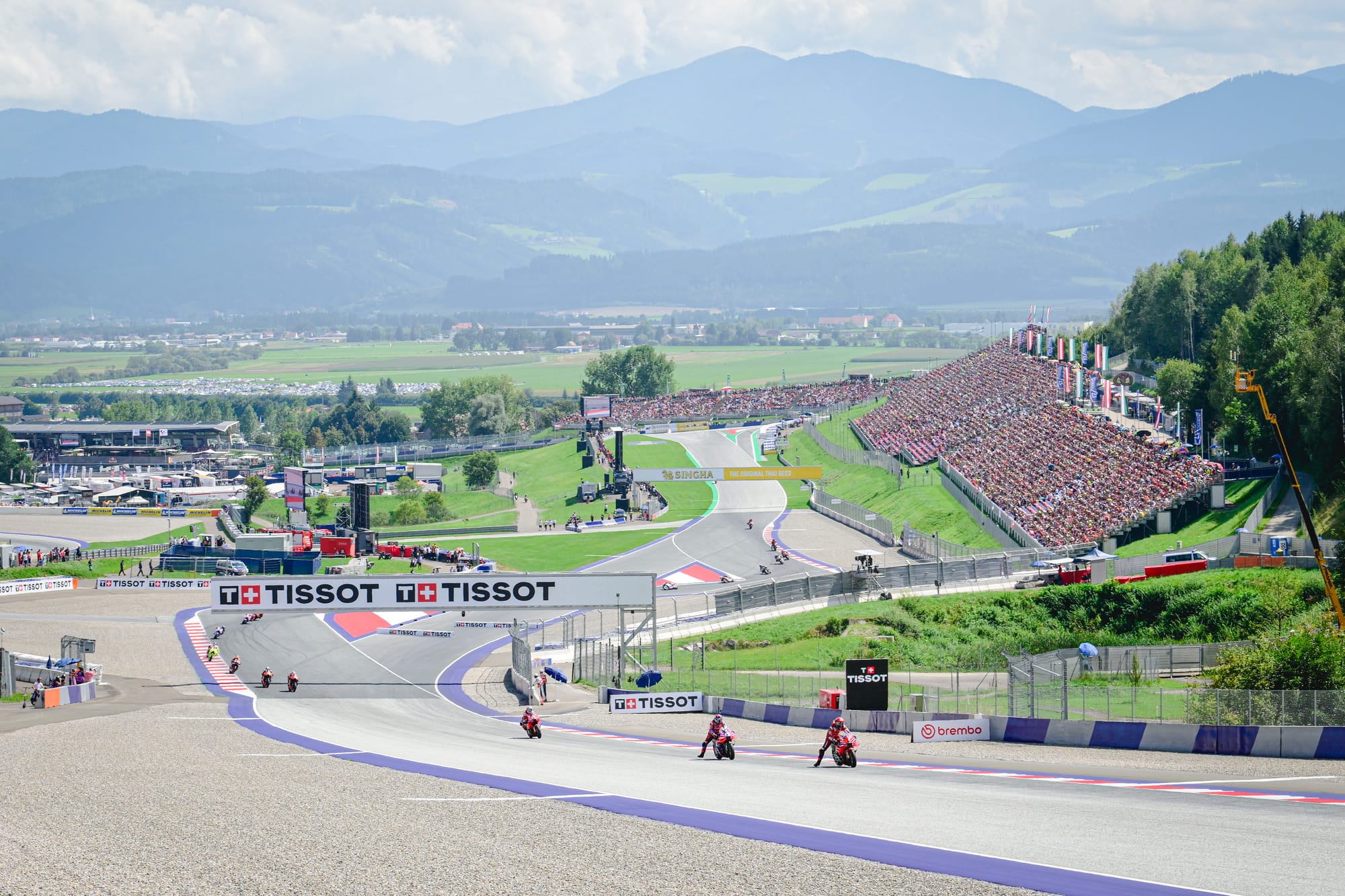 Francesco Bagnaia leads Jorge Martin and Enea Bastianini in MotoGP's Austrian Grand Prix