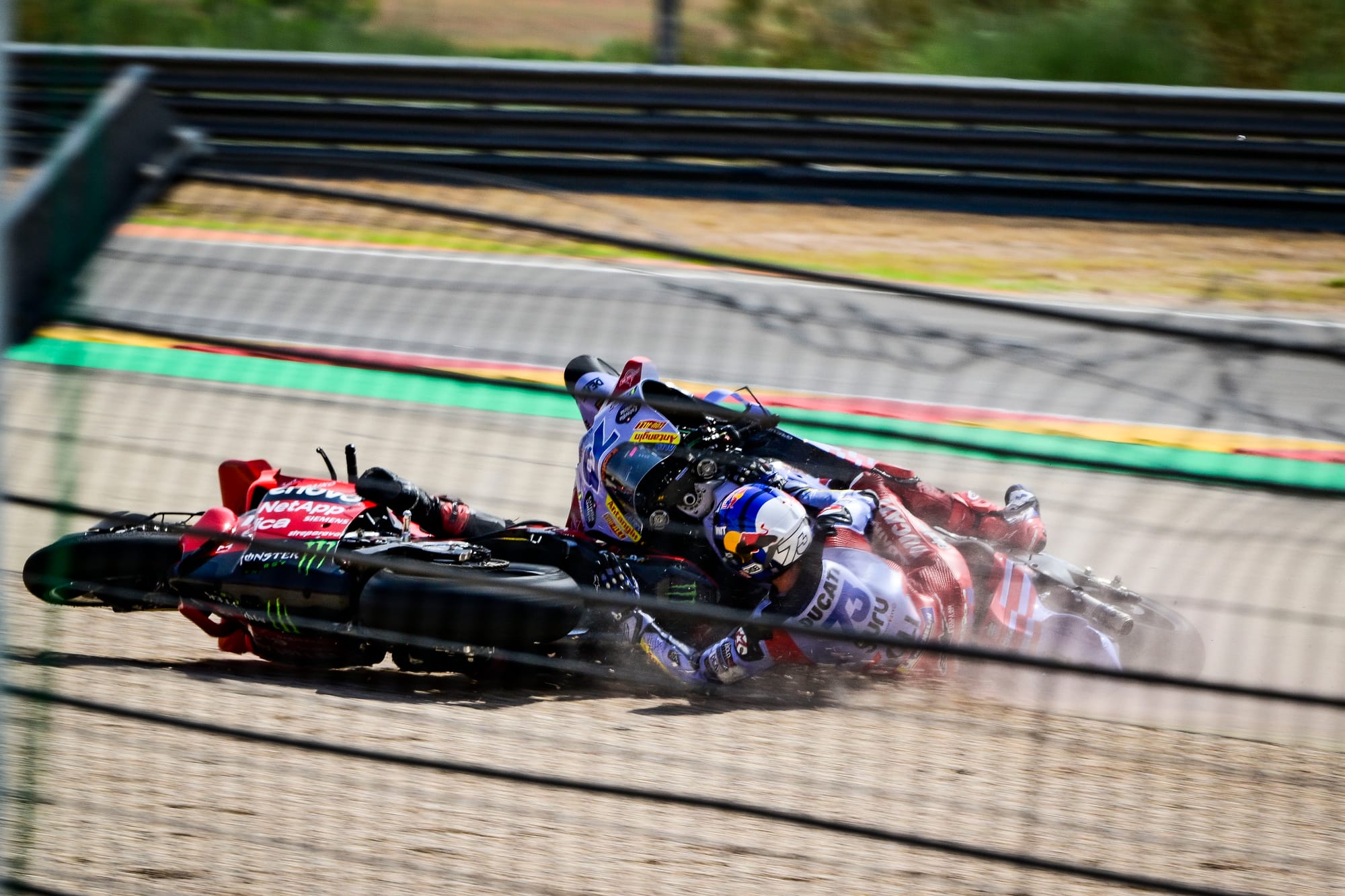 Pecco Bagnaia Alex Marquez crash Aragon MotoGP 2024