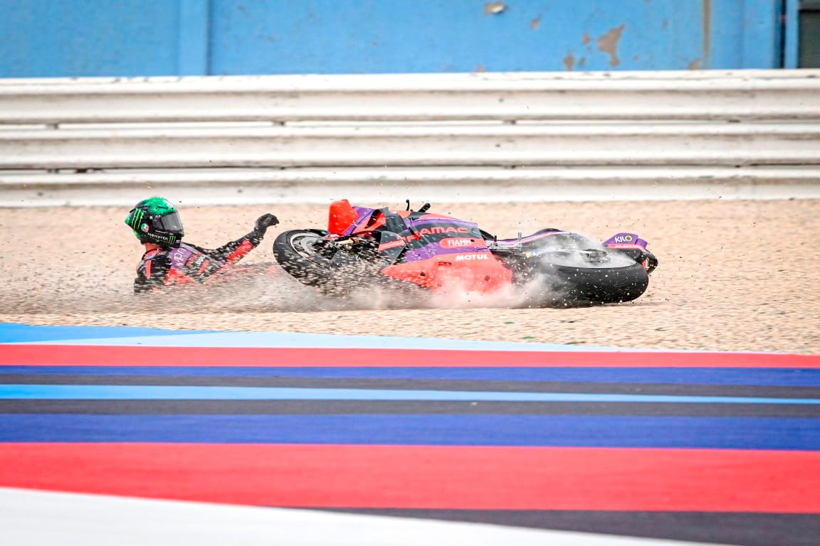 Franco Morbidelli crash, Pramac Ducati, MotoGP, San Marino GP, Misano