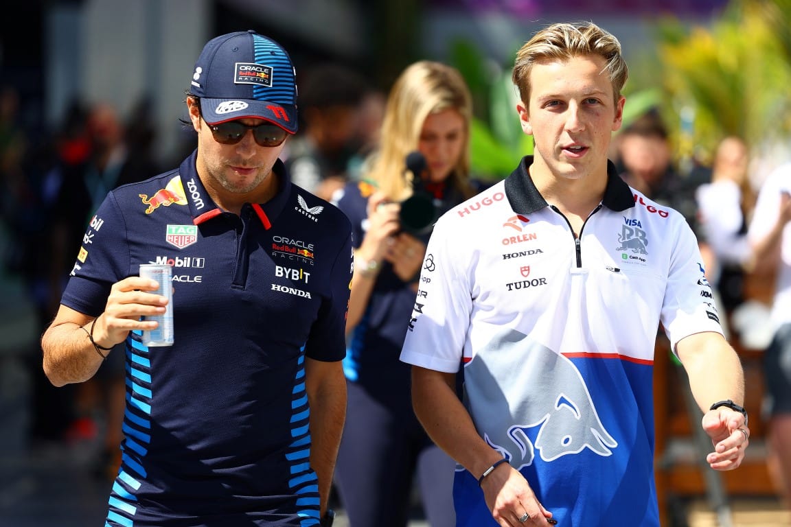 Sergio Perez and Liam Lawson, F1