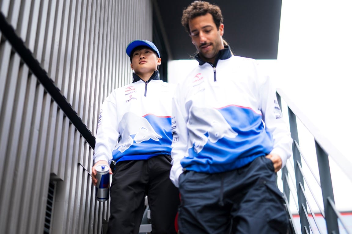 Yuki Tsunoda and Daniel Ricciardo, RB, F1