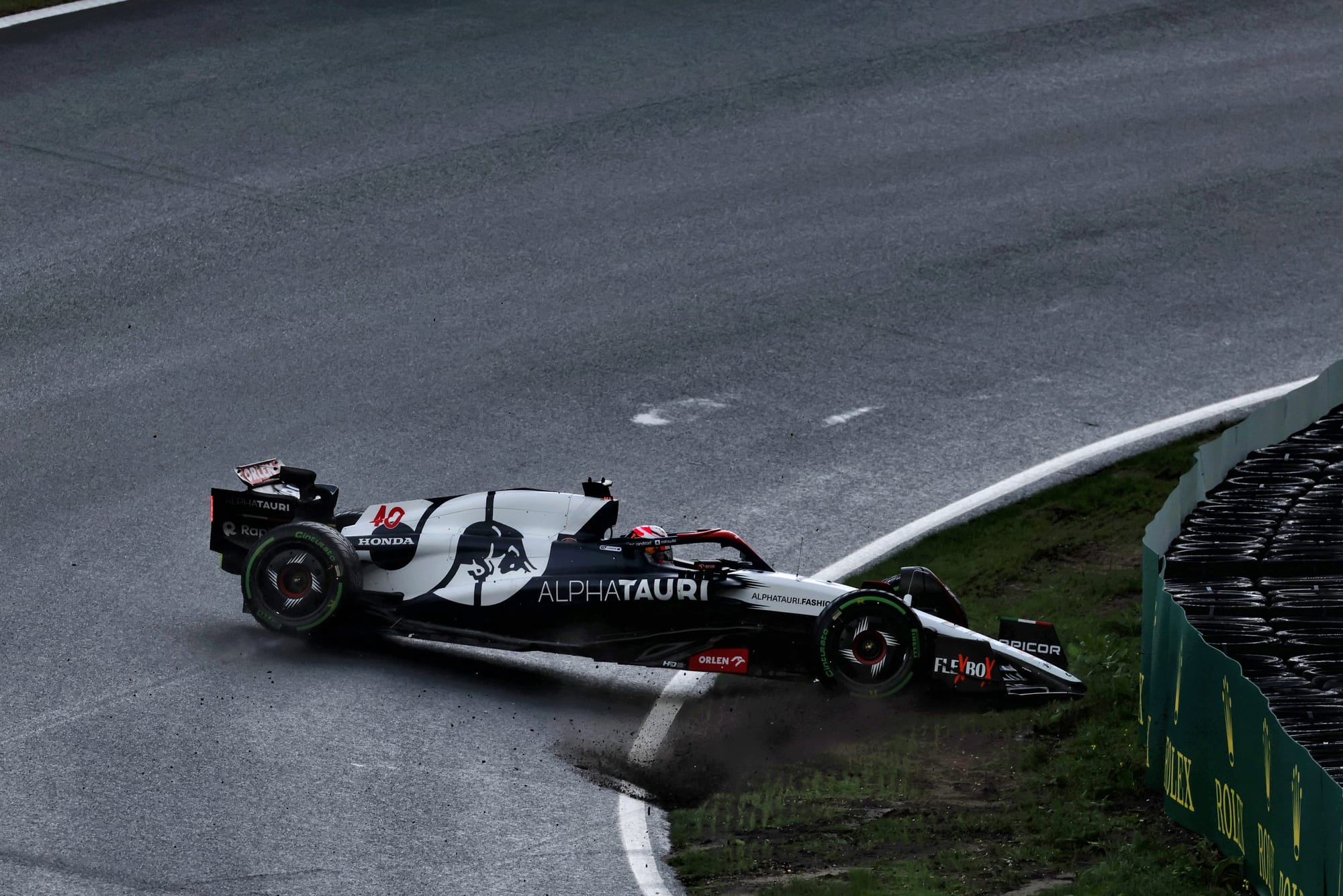 Liam Lawson AlphaTauri spin Zandvoort practice 2023