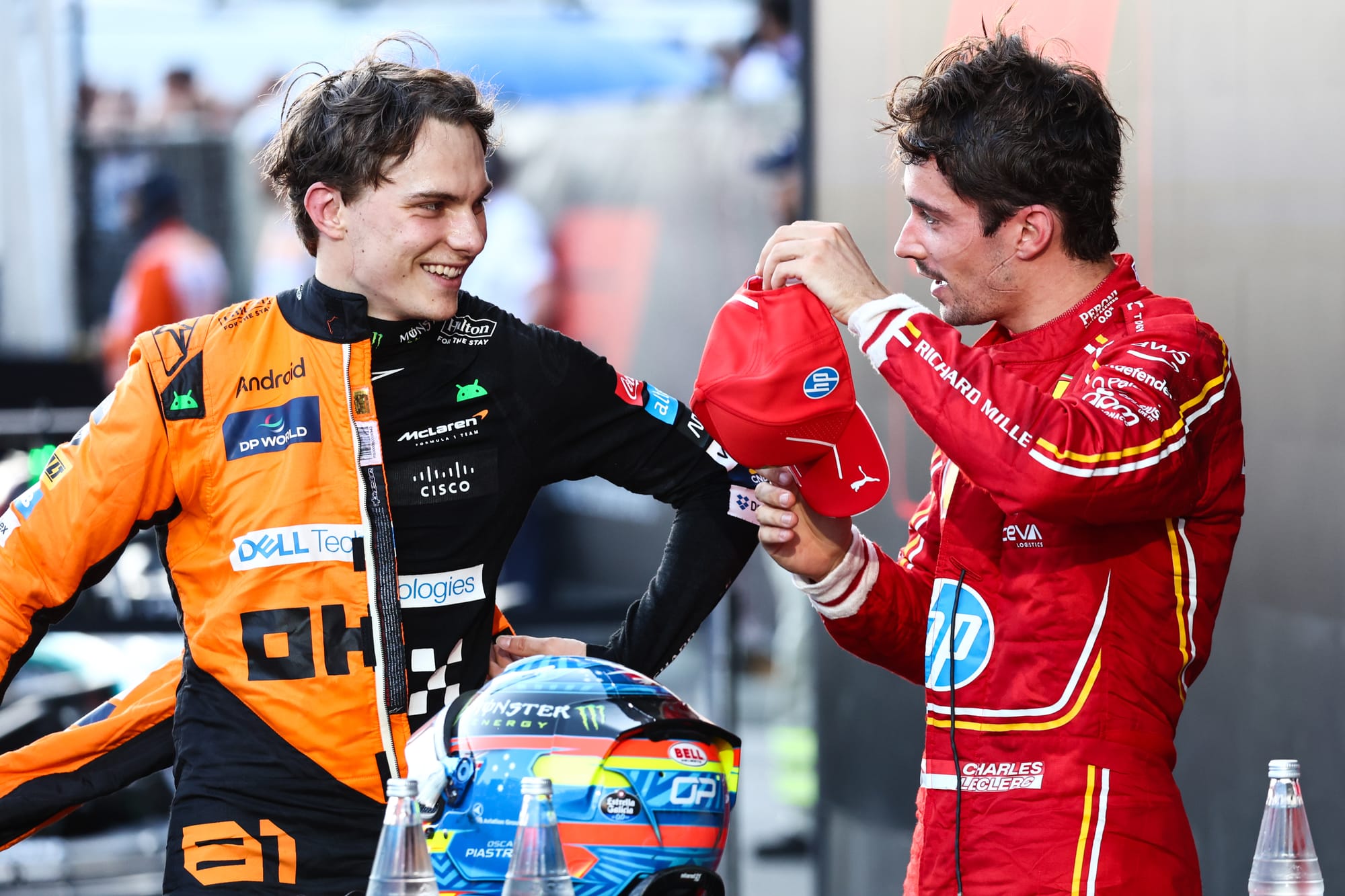 Oscar Piastri Charles Leclerc