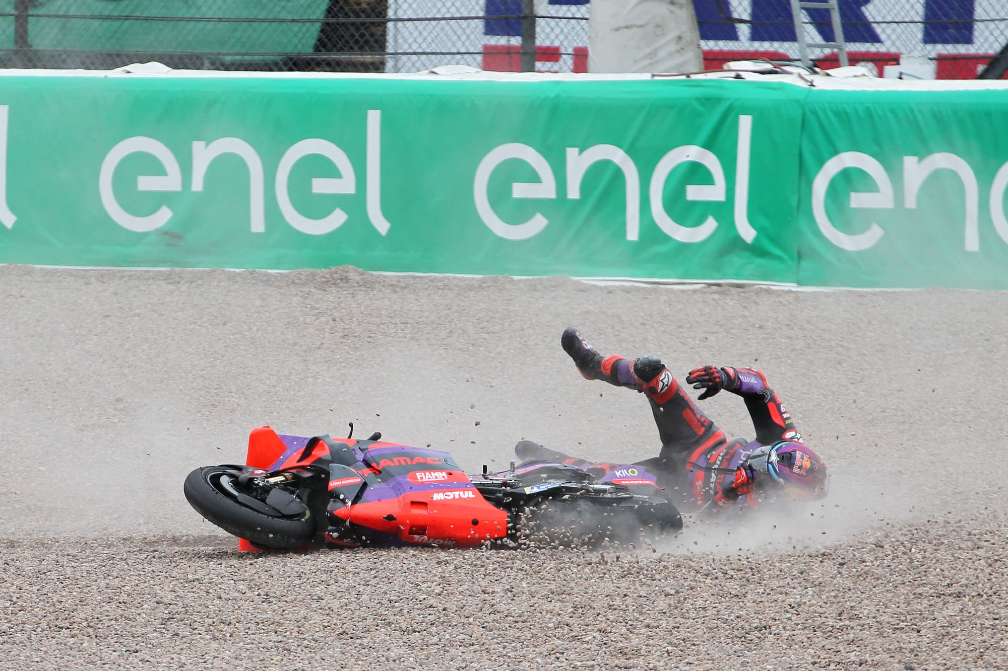 Jorge Martin crashes out of the grand prix at the Sachsenring