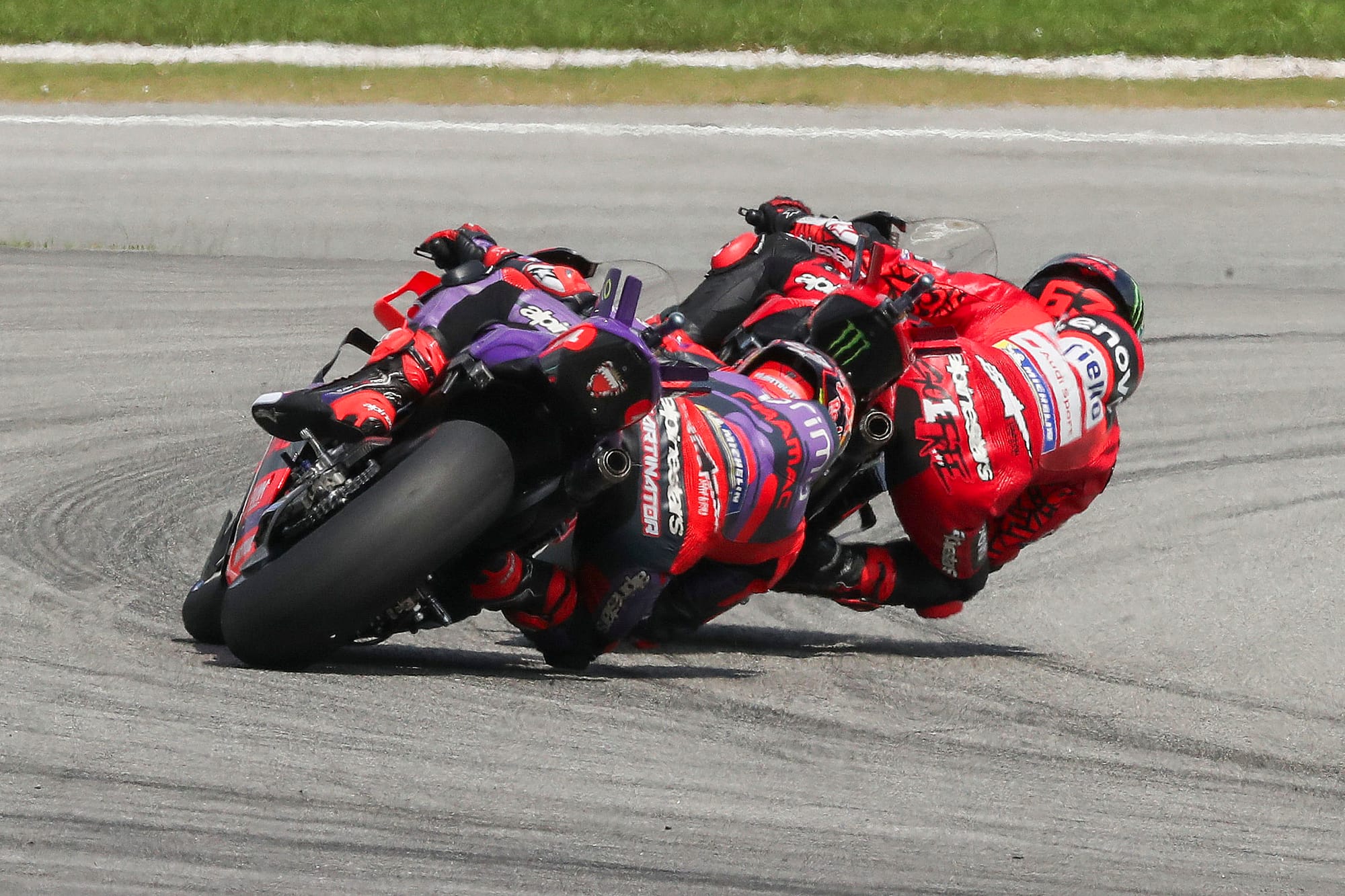 Jorge Martin and Pecco Bagnaia during MotoGP's Malaysian Grand Prix