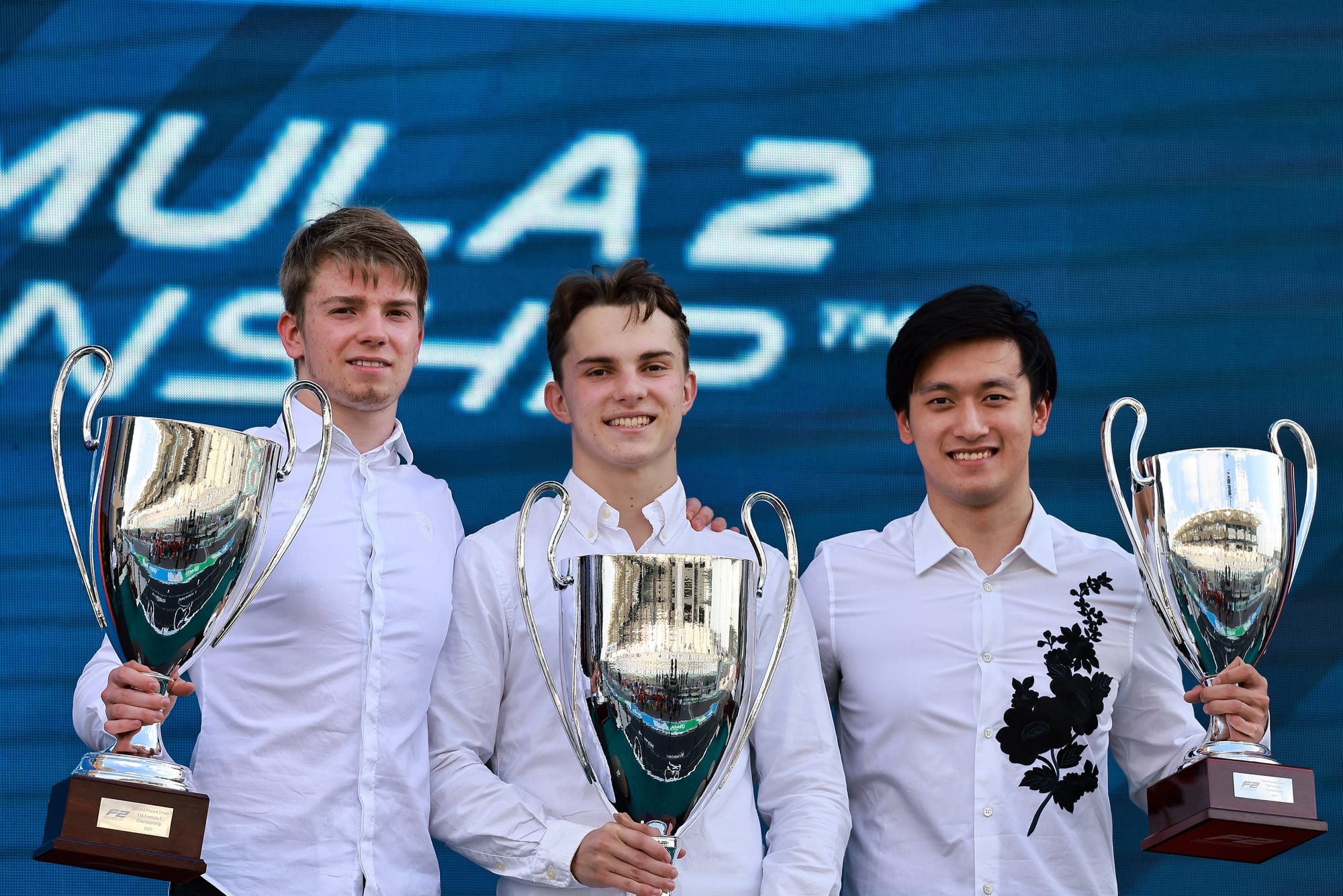 Robert Shwartzman, Oscar Piastri, Zhou Guanyu Formula 2 2021