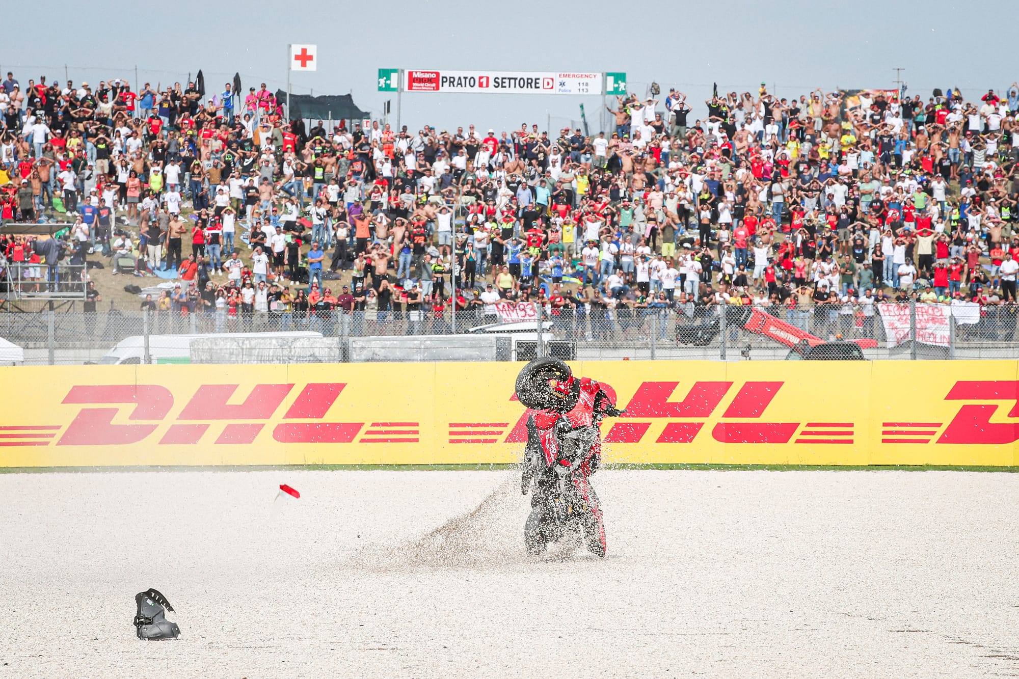 Pecco Bagnaia crash Misano MotoGP 2024