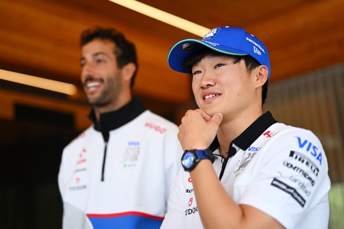 Yuki Tsunoda and Daniel Ricciardo, RB, F1