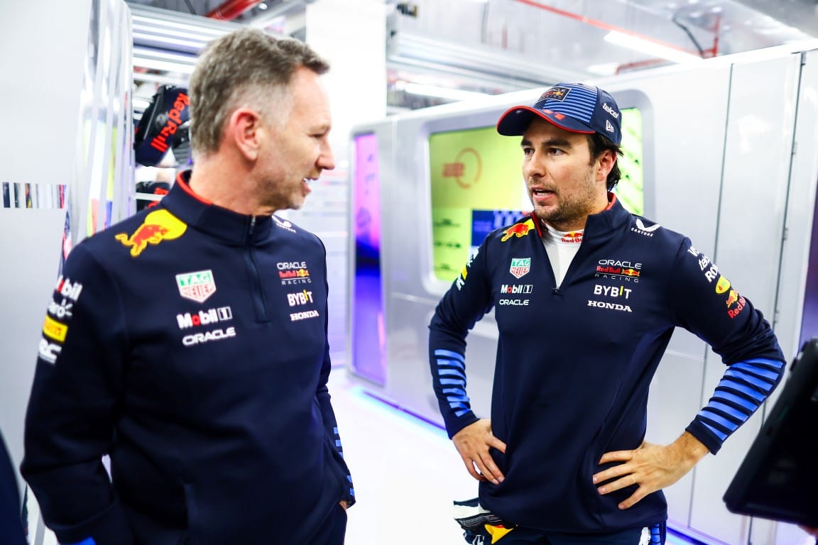 Christian Horner and Sergio Perez, Red Bull, F1