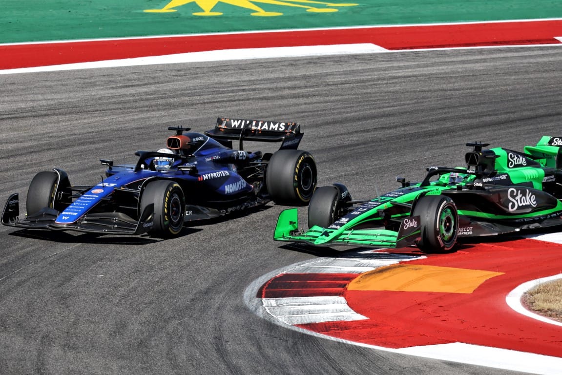 Alex Albon, Williams, and Valtteri Bottas, Sauber, F1