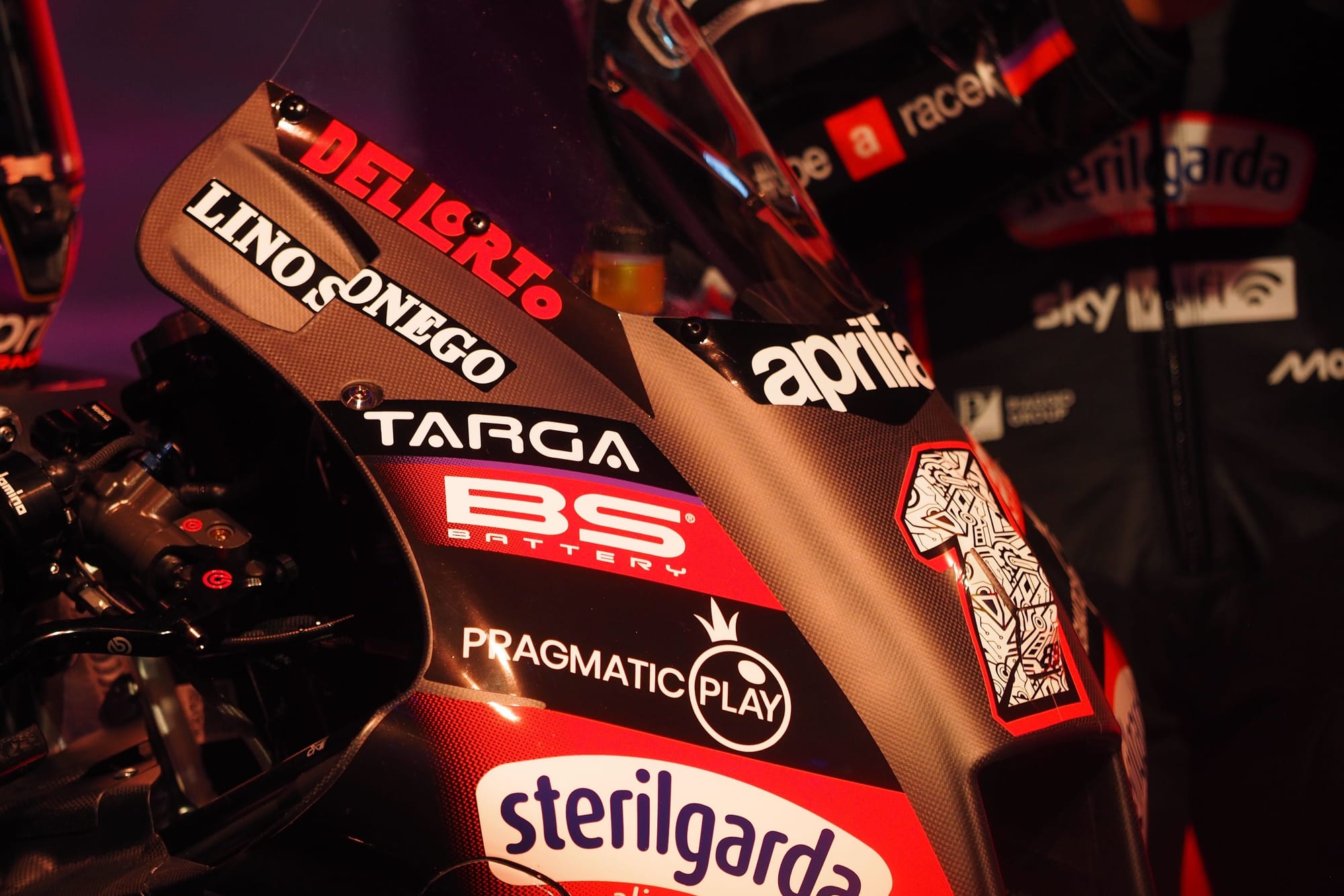 The #1 on Jorge Martin's Aprilia MotoGP bike