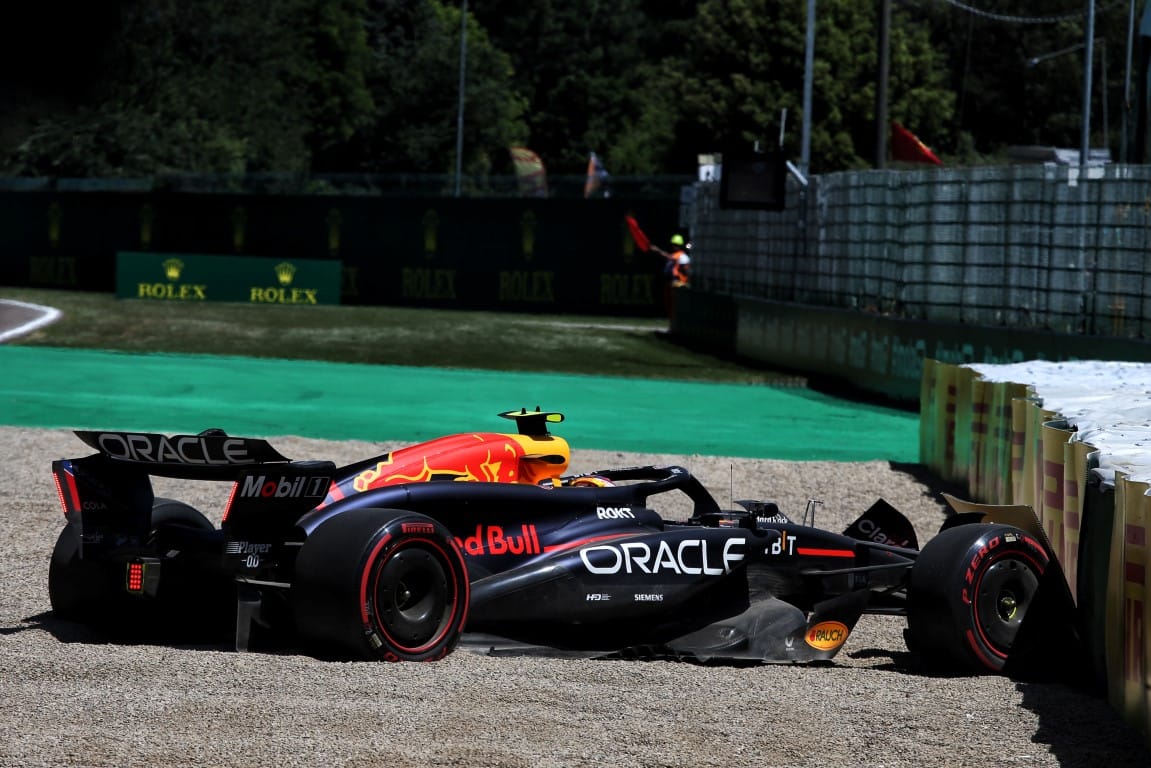 Sergio Perez's crashed Red Bull, F1