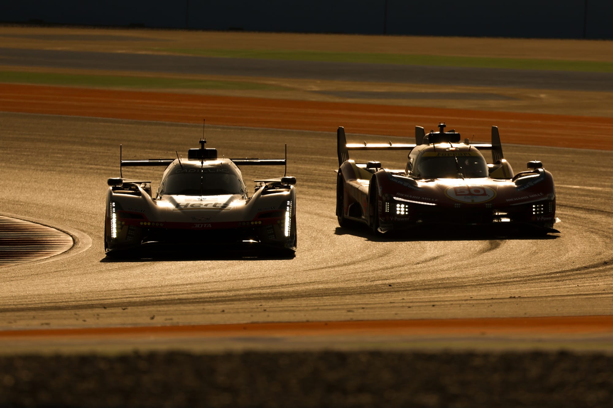 Cadillac and Ferrari Qatar WEC test 2025