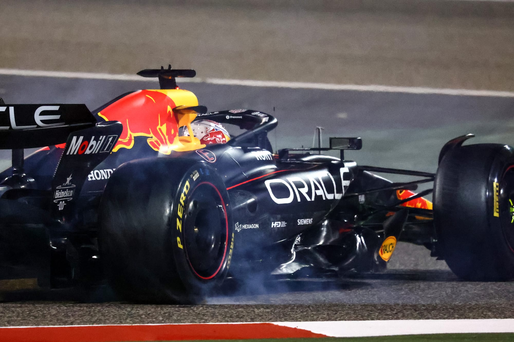 Max Verstappen, Red Bull, spins. Bahrain F1 testing 2025