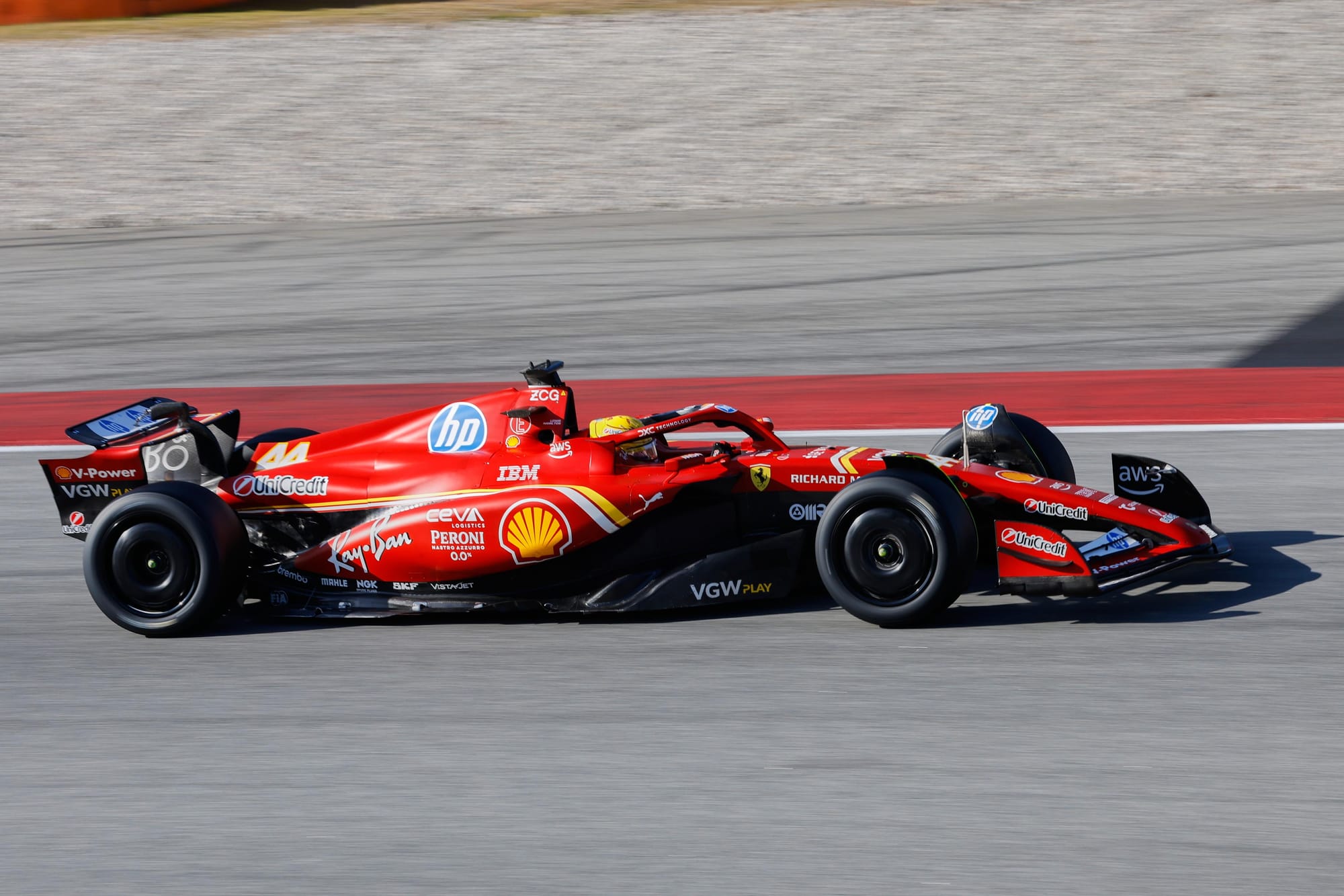 Hamilton gets first laps in modified 2024 Ferrari F1 car