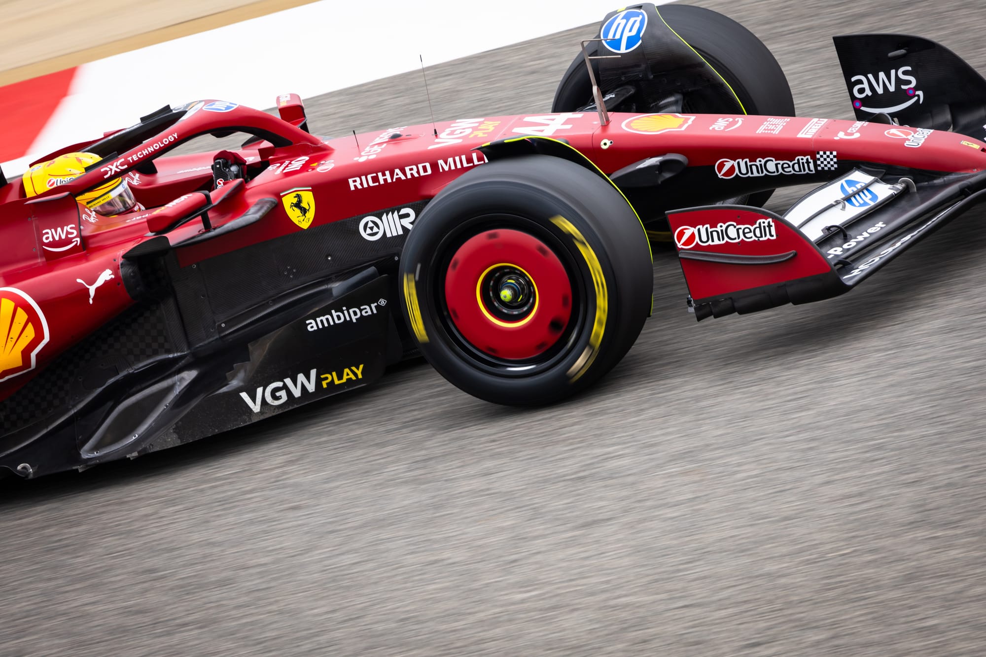 Lewis Hamilton Ferrari Bahrain F1 testing 2025