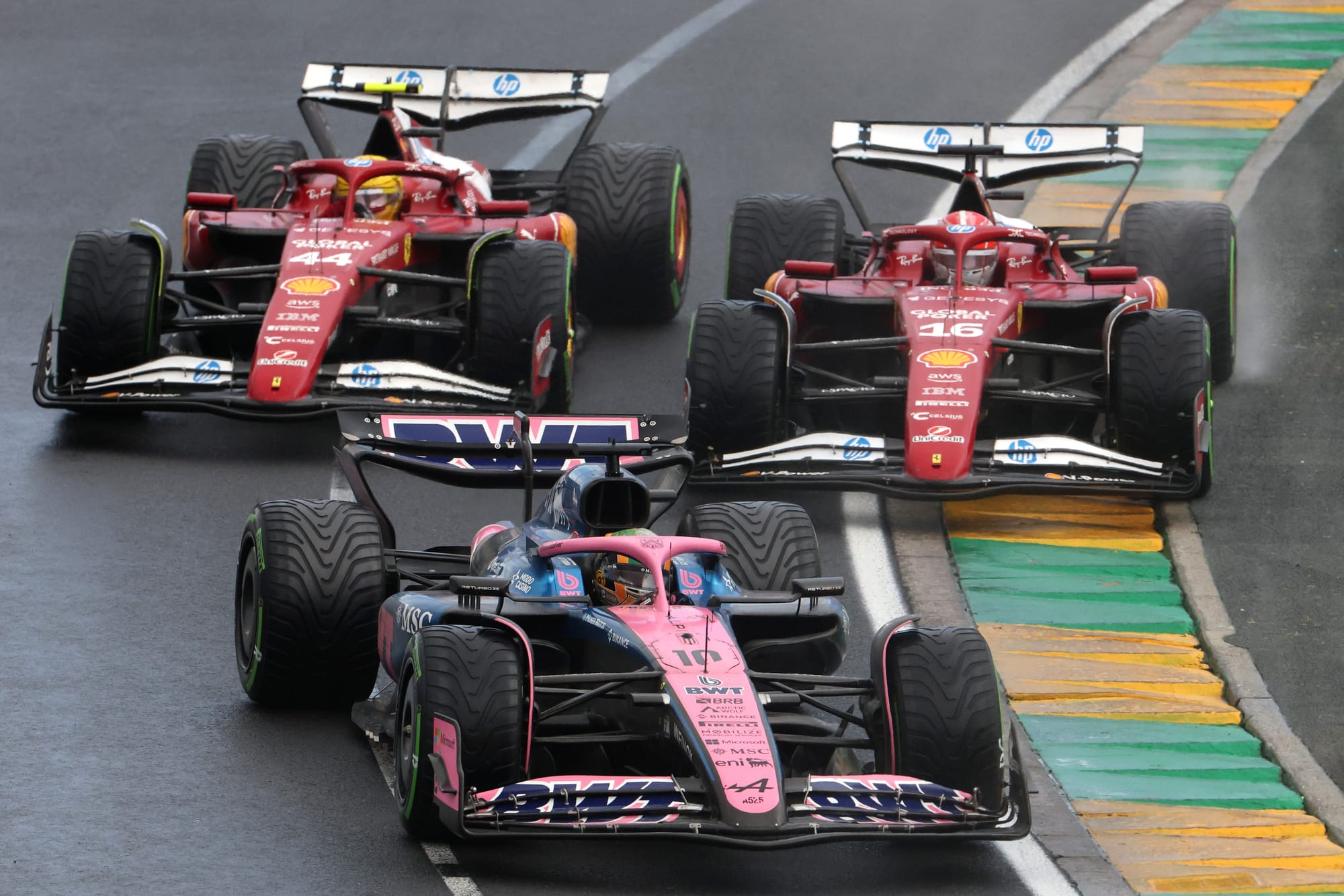 Pierre Gasly Alpine Lewis Hamilton Charles Leclerc Ferrari Australian Grand Prix 2025