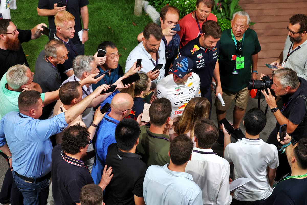 Verstappen's F1 press conference protest after swearing penalty - The Race