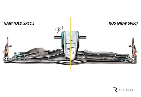 Mercedes F1 front wing comparison