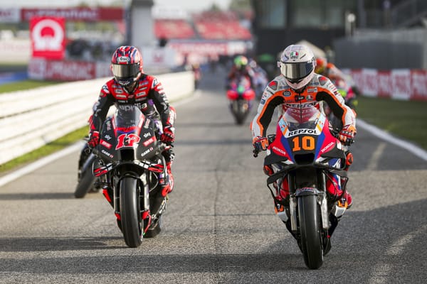 Maverick Vinales, Aprilia, and Luca Marini, Honda, MotoGP