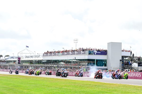 The start of MotoGP's Australian Grand Prix at Phillip Island