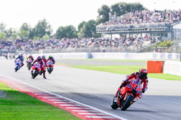 Pecco Bagnaia leads the sprint race in Barcelona